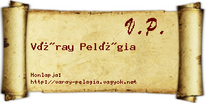 Váray Pelágia névjegykártya